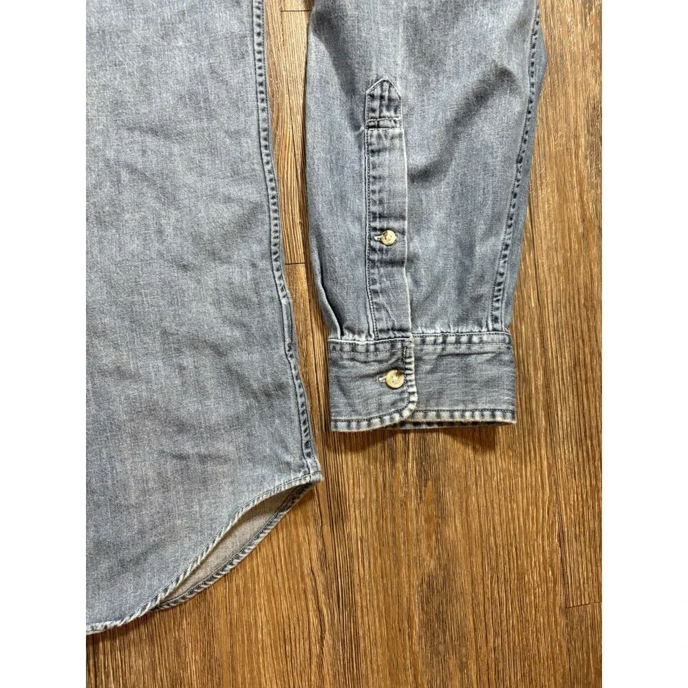 J. Crew Classic Button Down Shirt Men’s Blue Chambray Long Sleeve  XL